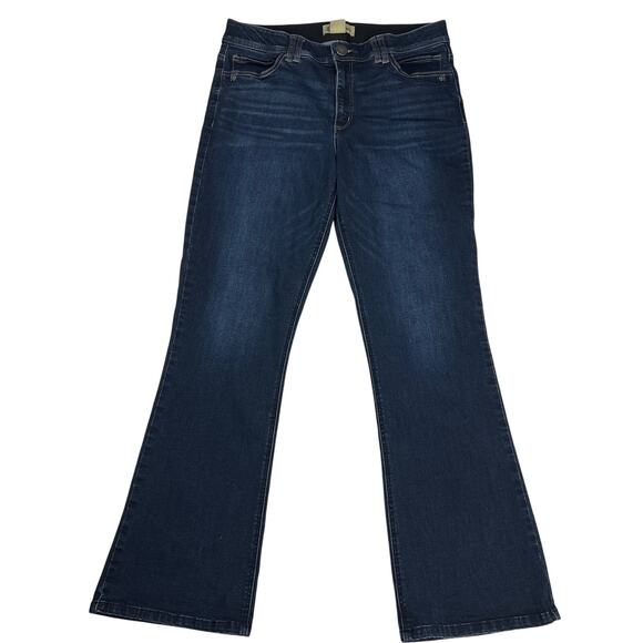 Democracy "Ab"Technology Dark Wash Boot Cut Mid Rise Tummy Control Jeans Size 14 - Picture 1 of 16